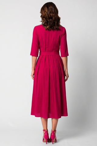 Pink Elegant Midi Dress, Charlotte