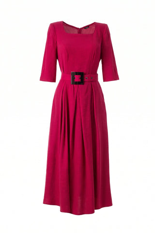 Pink Elegant Midi Dress, Charlotte