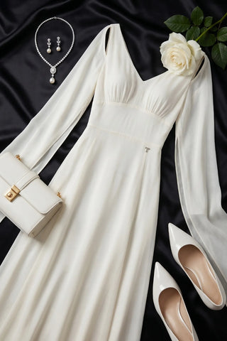 Ivory Maxi Dress, Rebeka