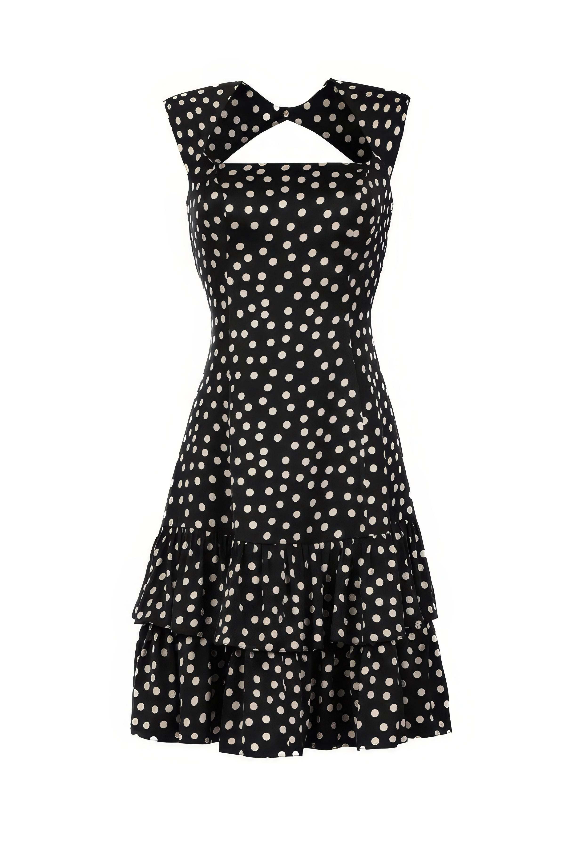 Black Polka Dot Ruffle Dress, Betty
