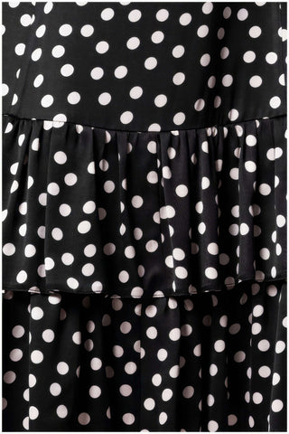Black Polka Dot Ruffle Dress, Betty