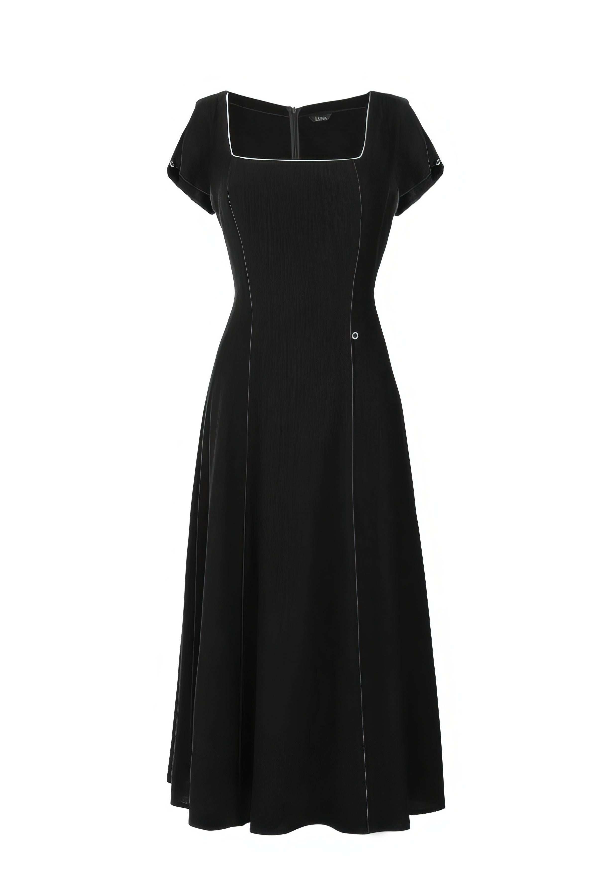 Black Elegant Midi Dress, Rina