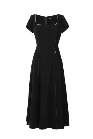 Black Elegant Midi Dress, Rina