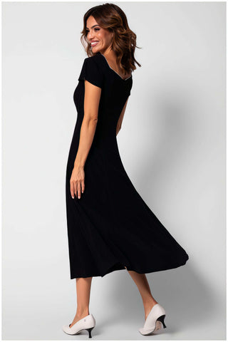 Black Elegant Midi Dress, Rina