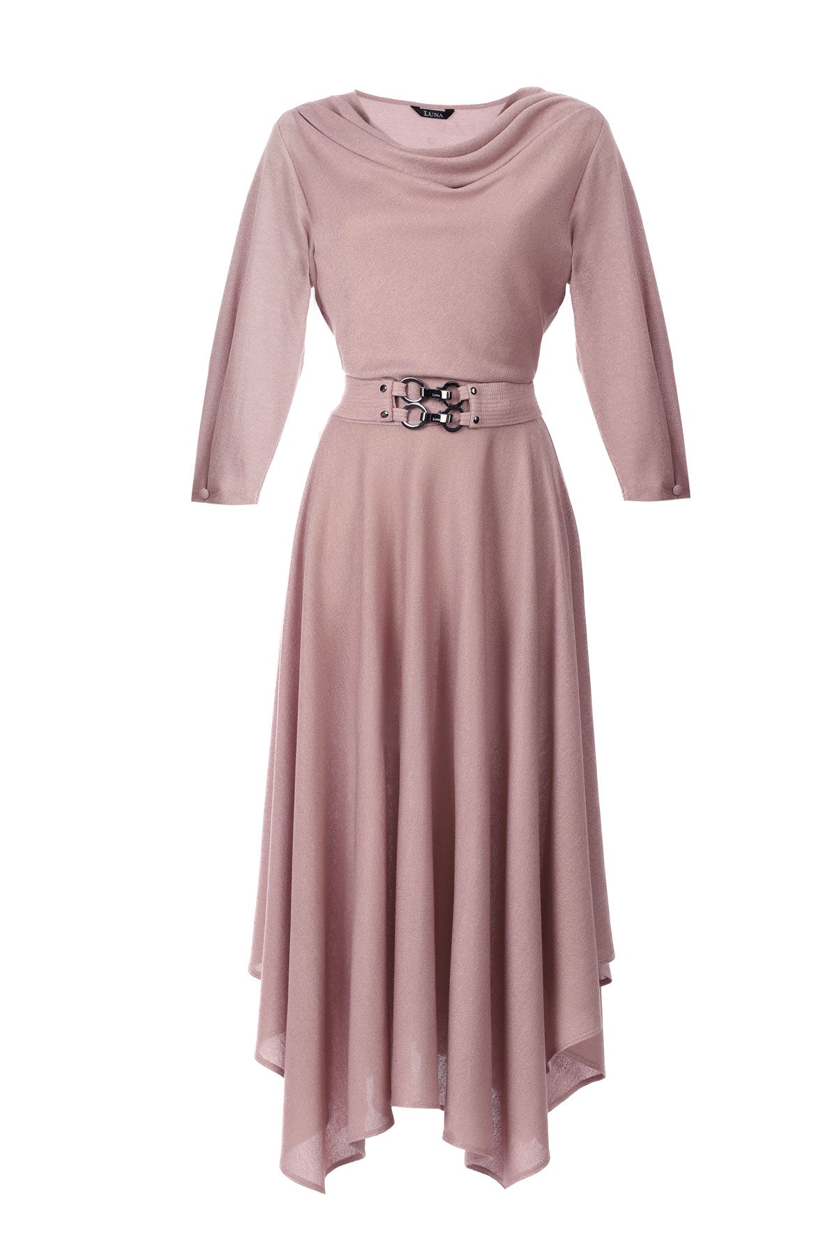 Pink Cotton Midi Dress, Iris