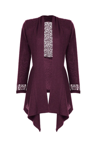 Burgundy Lace Cardigan, Jody