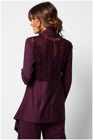 Burgundy Lace Cardigan, Jody