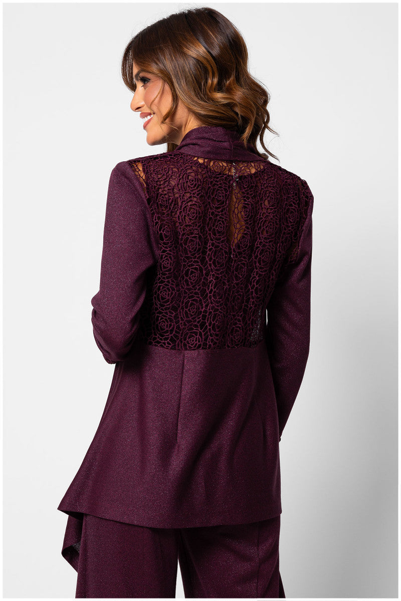 Burgundy Lace Cardigan, Jody