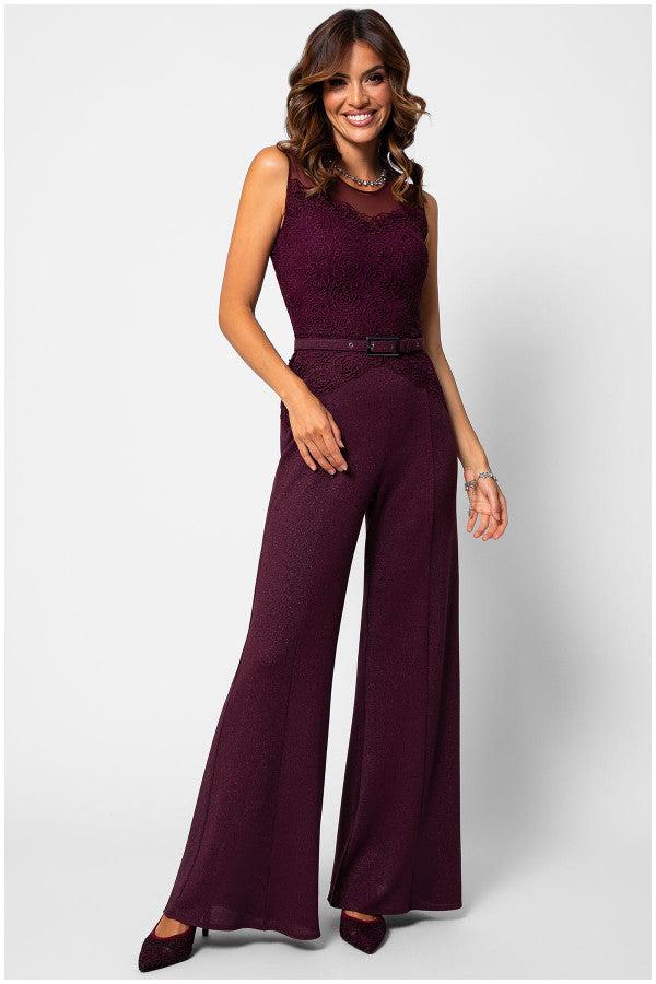 Burgundy Lace Jumpsuit, Jody
