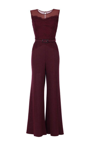 Burgundy Lace Jumpsuit, Jody