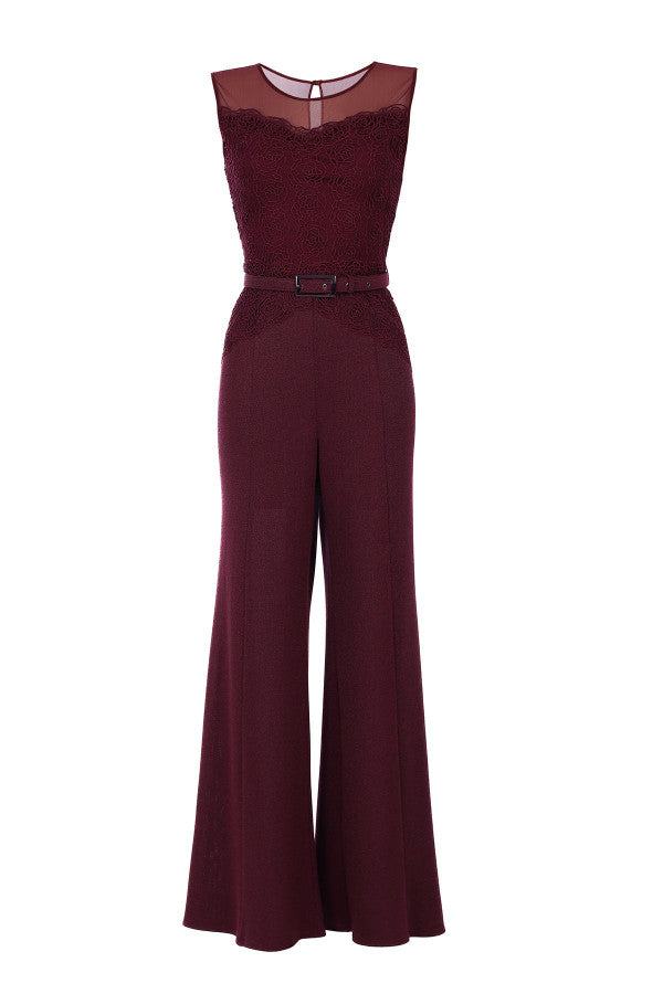 Burgundy Lace Jumpsuit, Jody