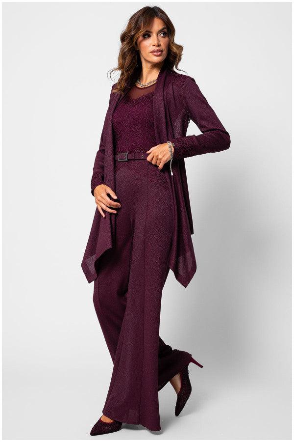 Burgundy Lace Jumpsuit, Jody