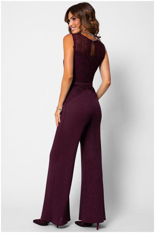 Burgundy Lace Jumpsuit, Jody