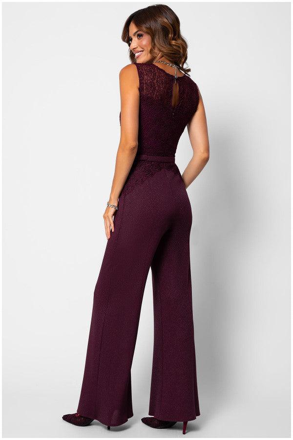 Burgundy Lace Jumpsuit, Jody