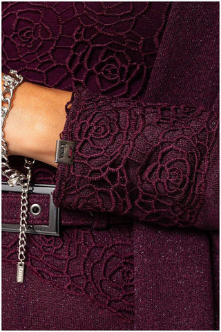 Burgundy Lace Cardigan, Jody