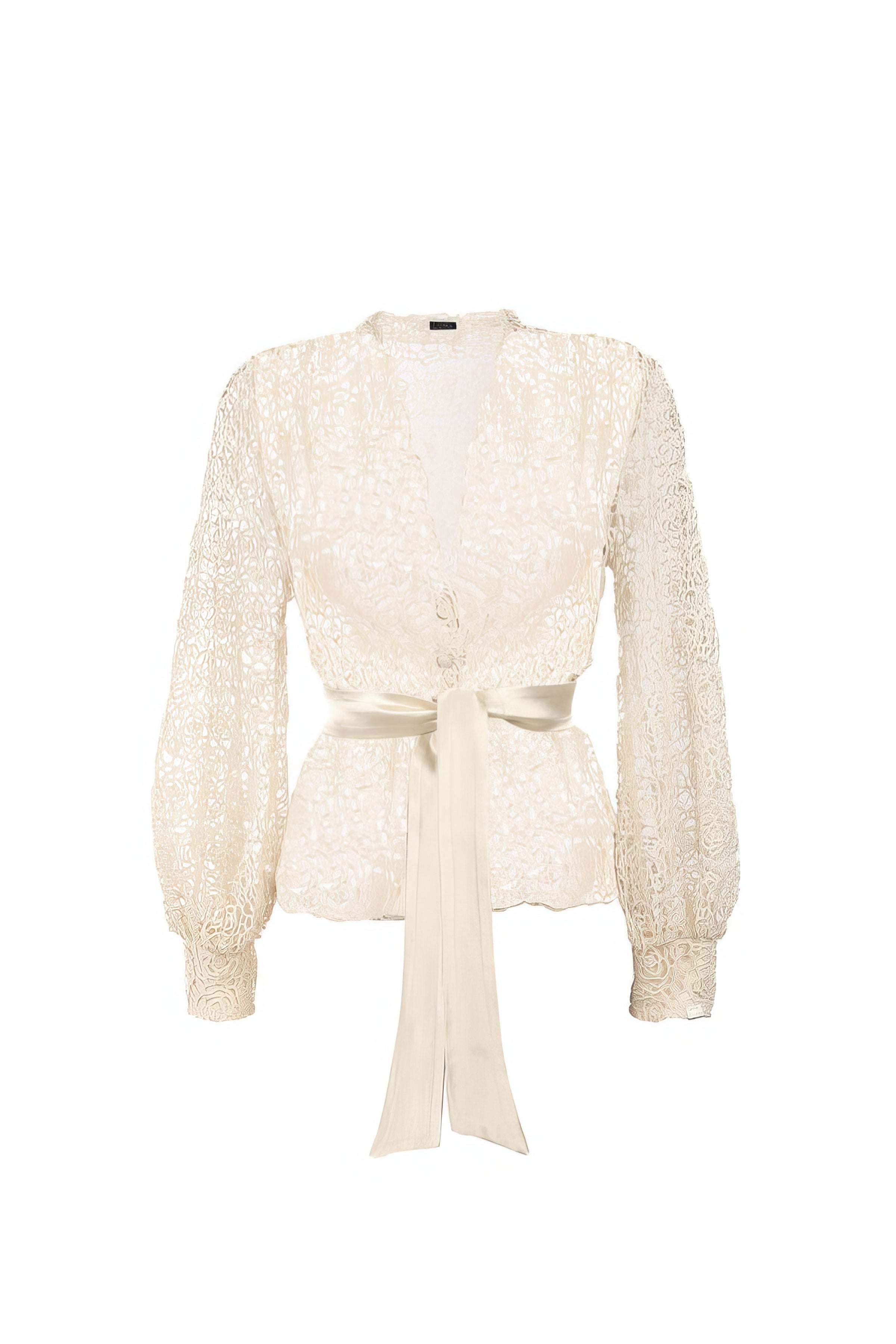 Ivory Lace Belted Sweater, Jody