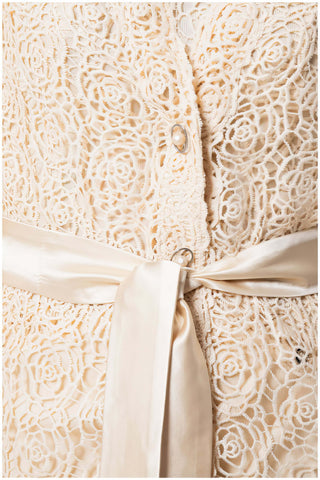 Ivory Lace Belted Sweater, Jody