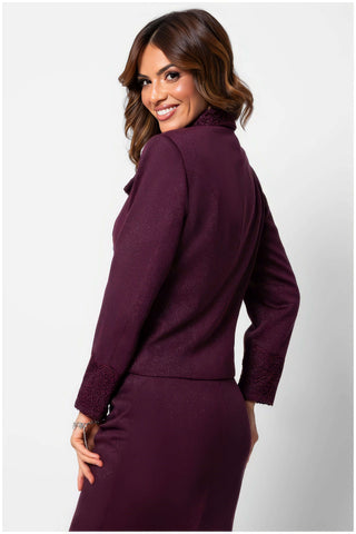 Burgundy Tailored Lace Blazer, Jody