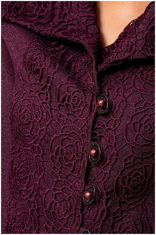 Burgundy Tailored Lace Blazer, Jody