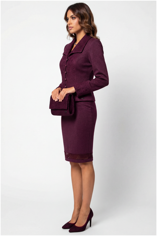 Burgundy Tailored Lace Blazer, Jody