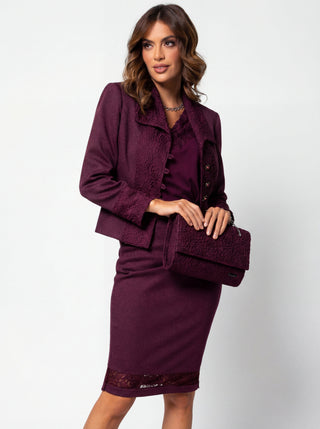 Burgundy Tailored Lace Blazer, Jody