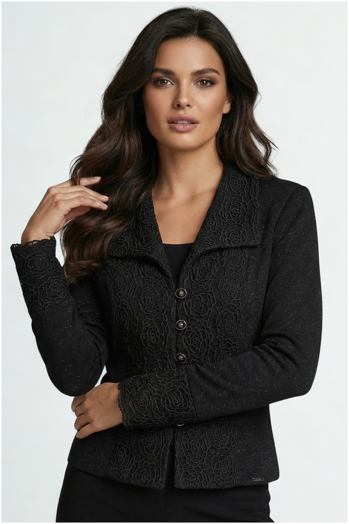Black Tailored Lace Blazer, Jody