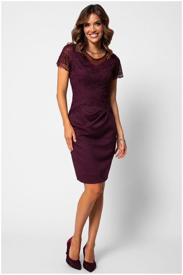 Burgundy Lace Cocktail Dress, Jody