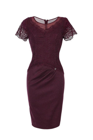 Burgundy Lace Cocktail Dress, Jody