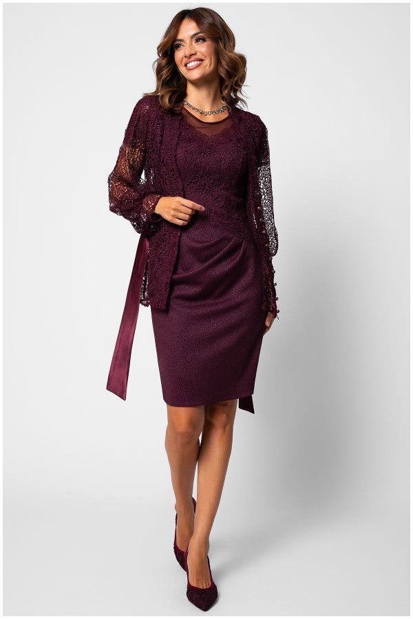 Burgundy Lace Cocktail Dress, Jody
