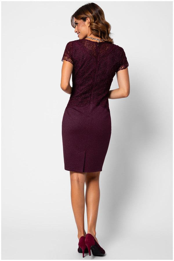 Burgundy Lace Cocktail Dress, Jody