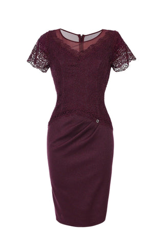 Burgundy Lace Cocktail Dress, Jody