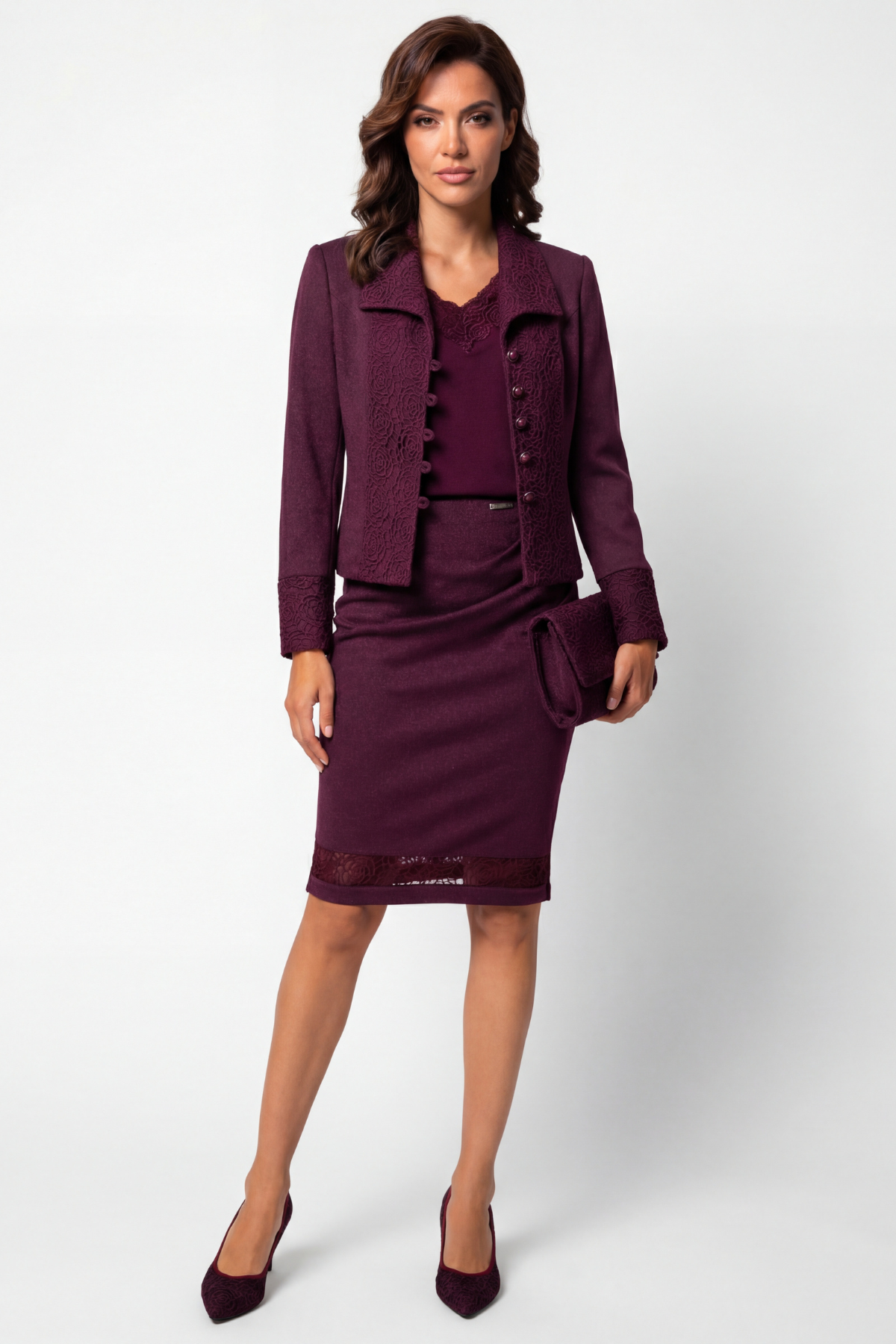 Burgundy Pencil Skirt, Jody