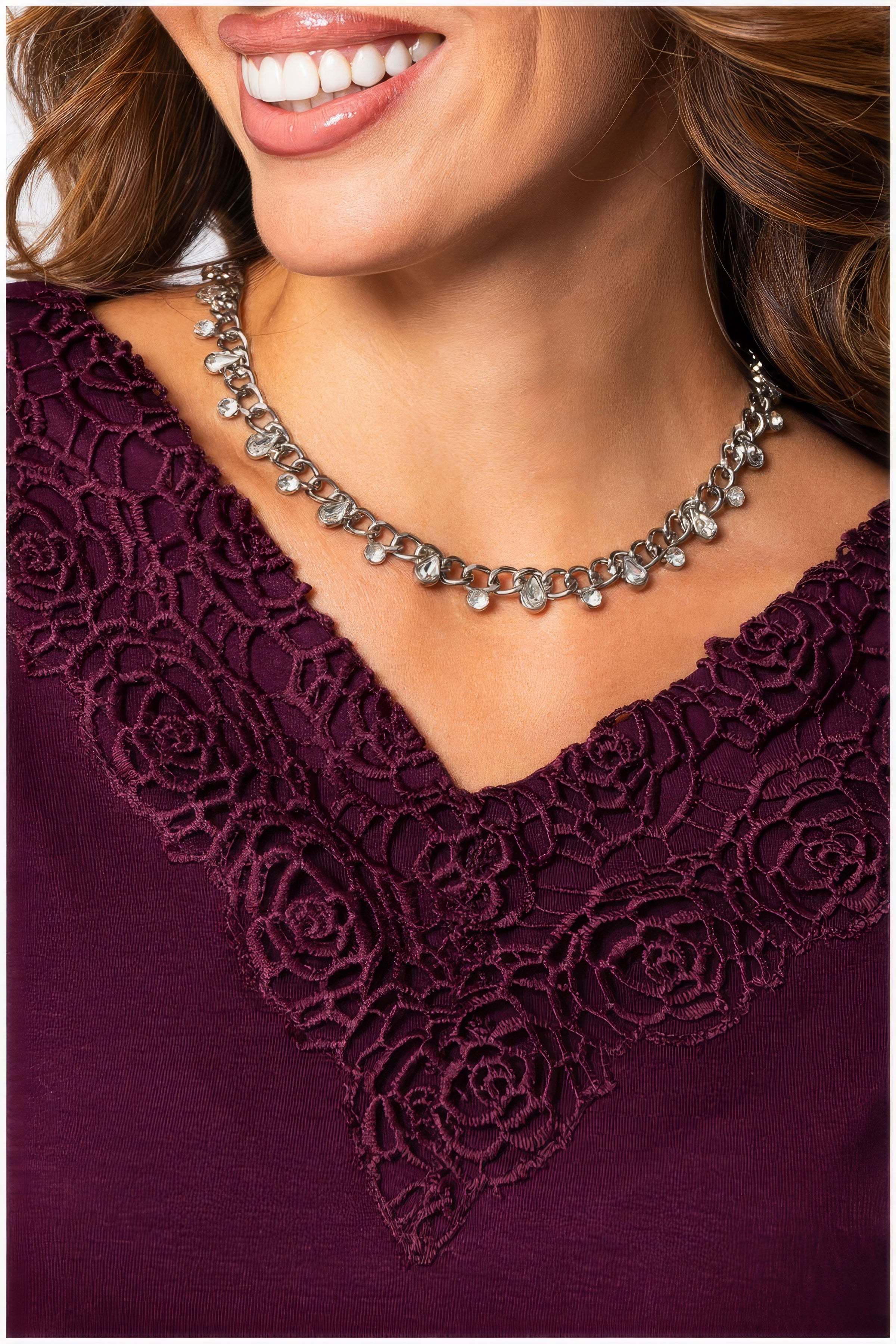 Bordeaux Long-Sleeve Lace Blouse, Jody