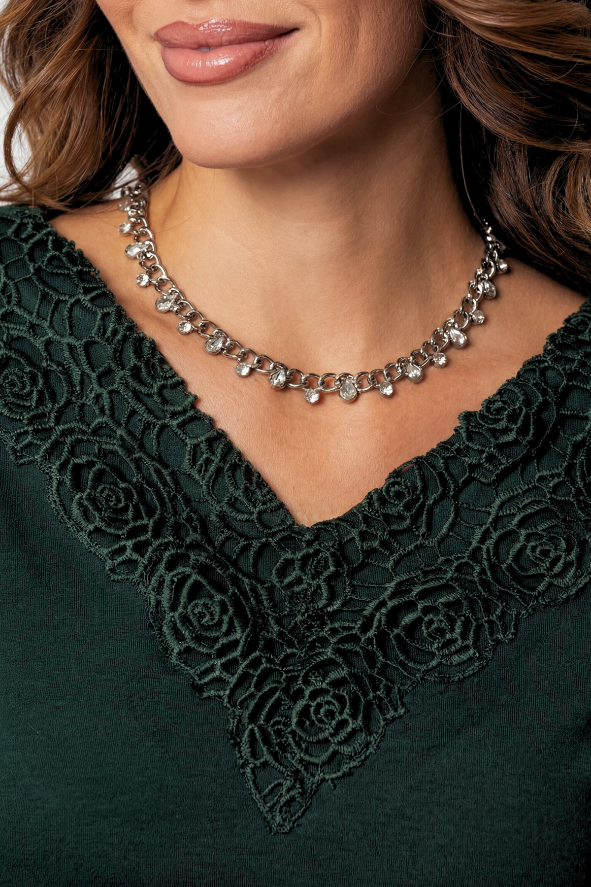 Green Elegant Lace Blouse, Jody