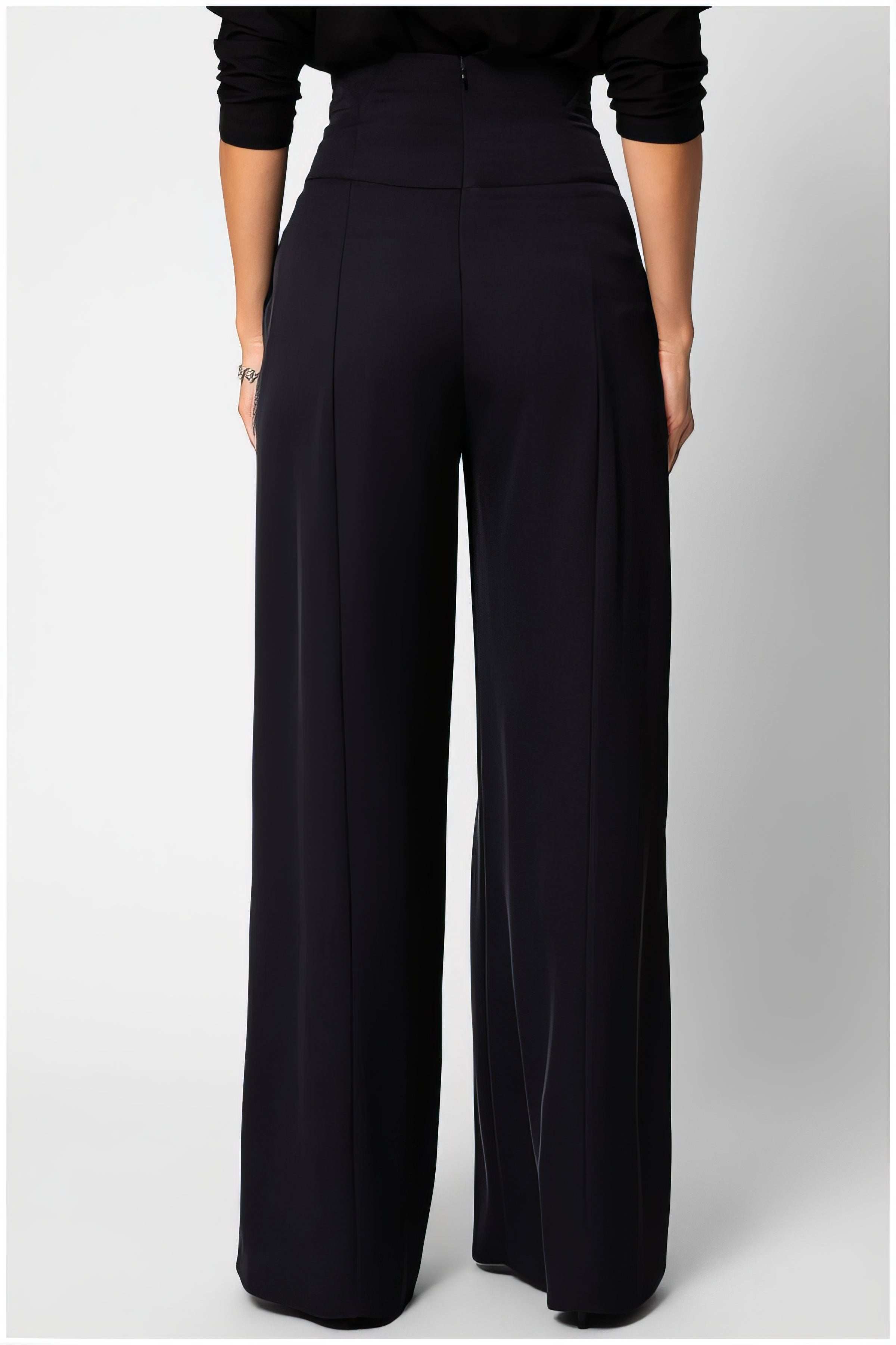 Black High Waisted Wide Leg Pants, Agatha