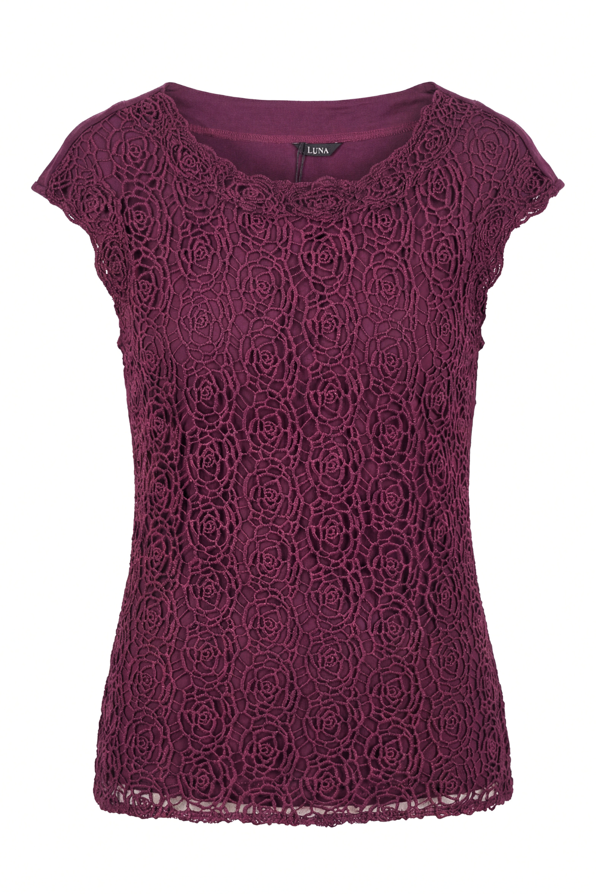 Bordeaux Sleeveless Lace Blouse, Jody