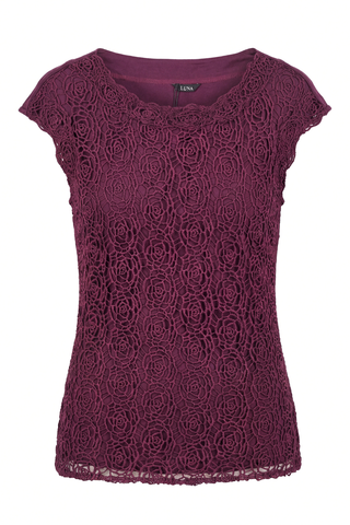 Bordeaux Sleeveless Lace Blouse, Jody