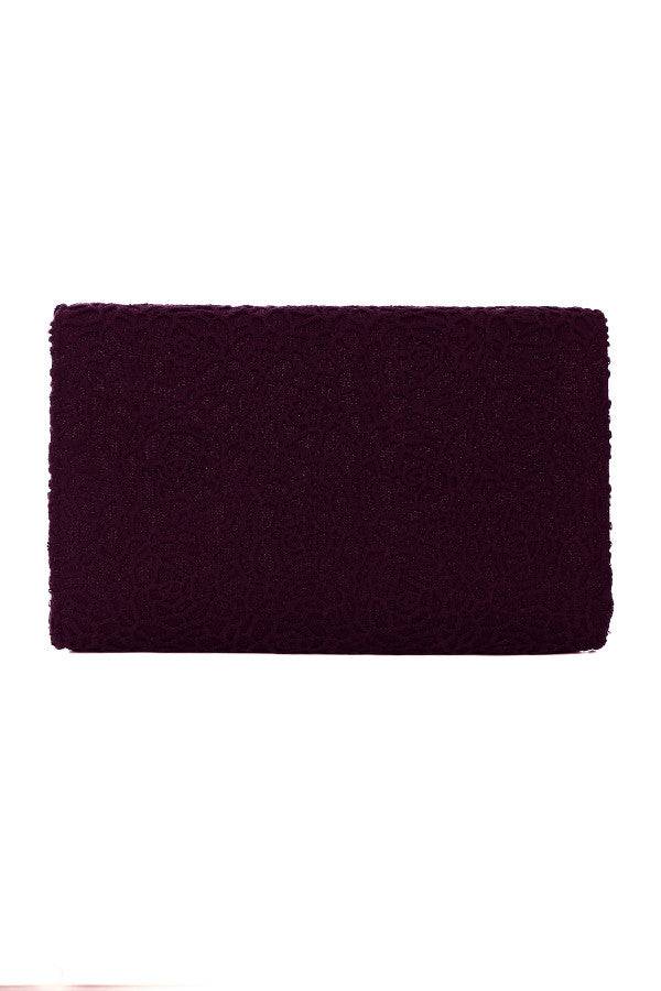 Burgundy Lace Clutch Bag, Jody