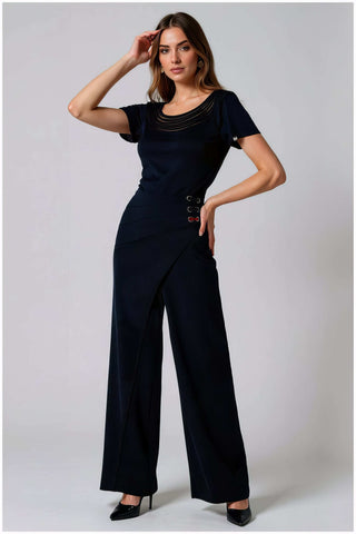 Navy Wide Leg Pants, Greta