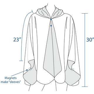 William Morris Strawberry Thief & Black Reversible Rain Cape Poncho – Hooded Womens Wrap