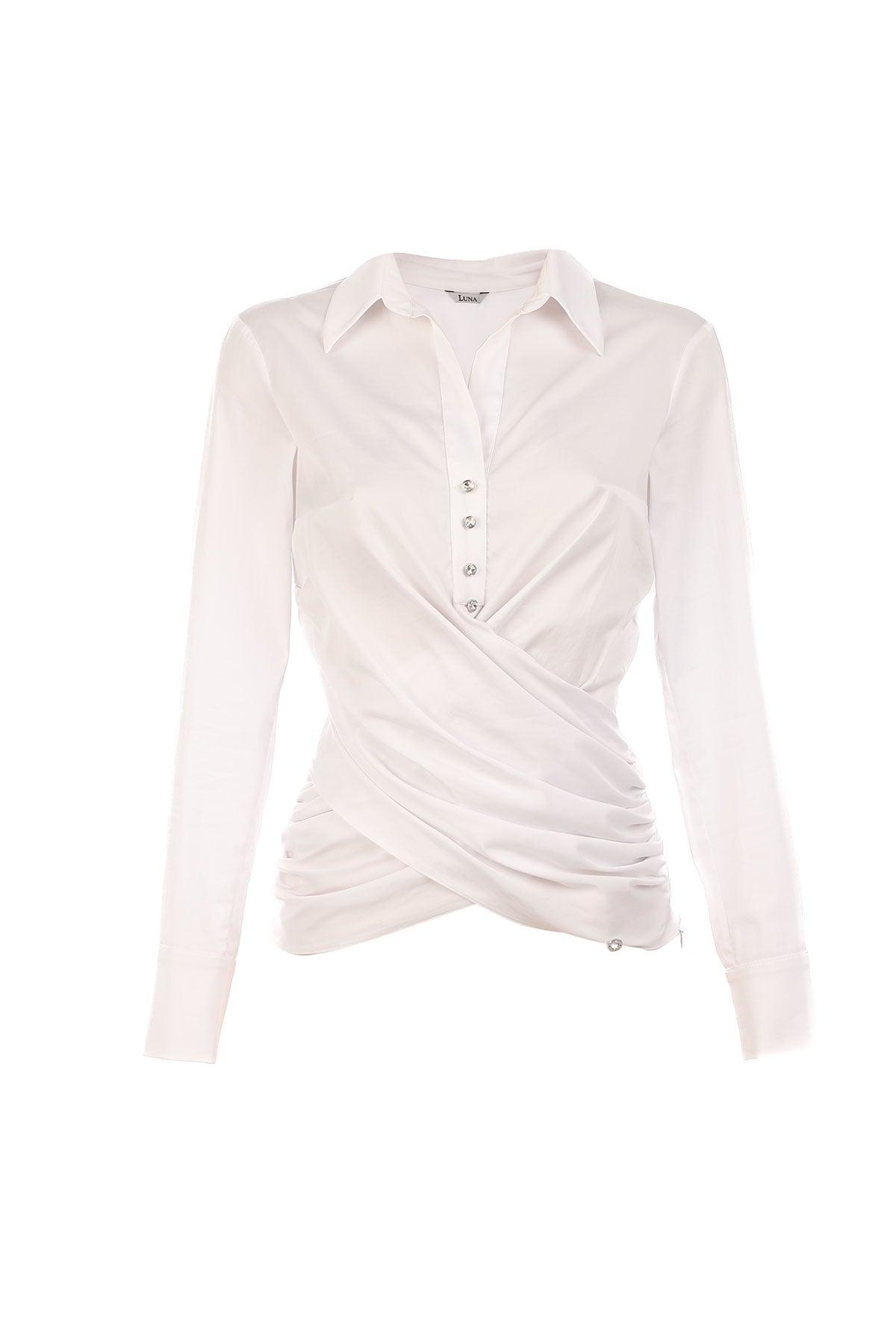 White Button Wrap Shirt, Barbara