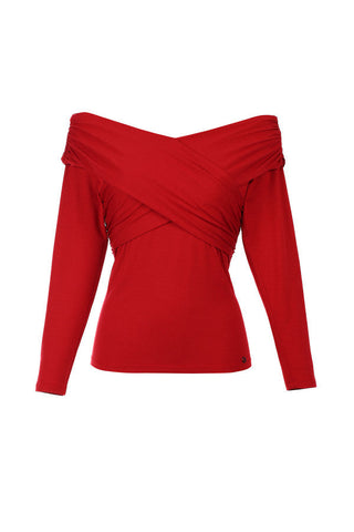 Red Off-Shoulder Top, Donna