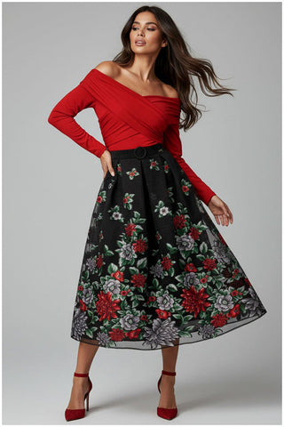 Red Off-Shoulder Top, Donna