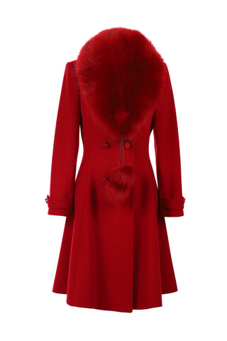 Red Wool Coat with Fur Collar, Lucy
