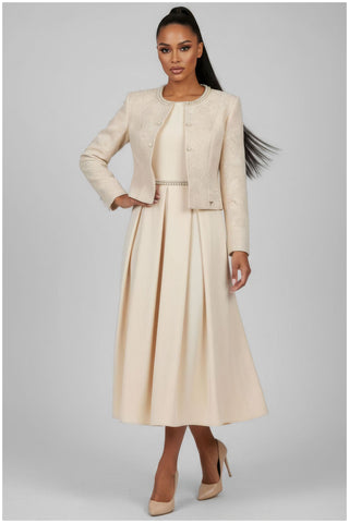 Ivory Jacquard Blazer with Pearl Details, Rhea