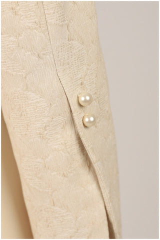 Ivory Jacquard Blazer with Pearl Details, Rhea