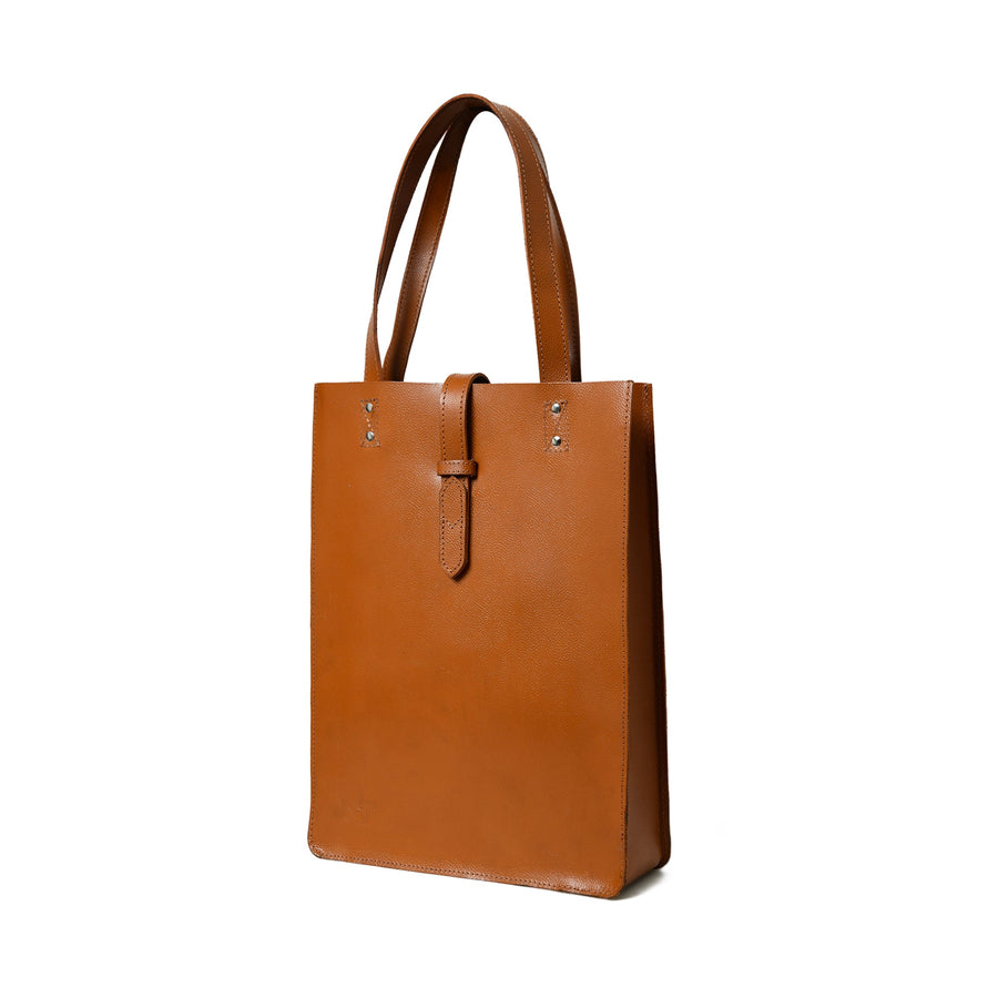 Chestnut Elegance Leather Tote - Glamourous Grace