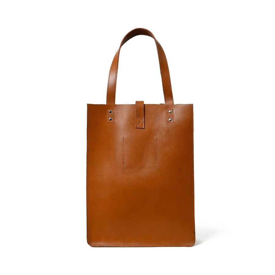 Chestnut Elegance Leather Tote - Glamourous Grace