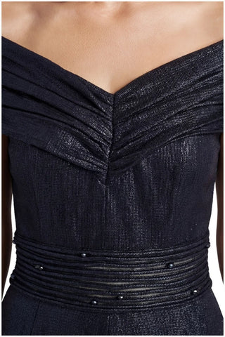 Navy Off-Shoulder Maxi Gown, Iris
