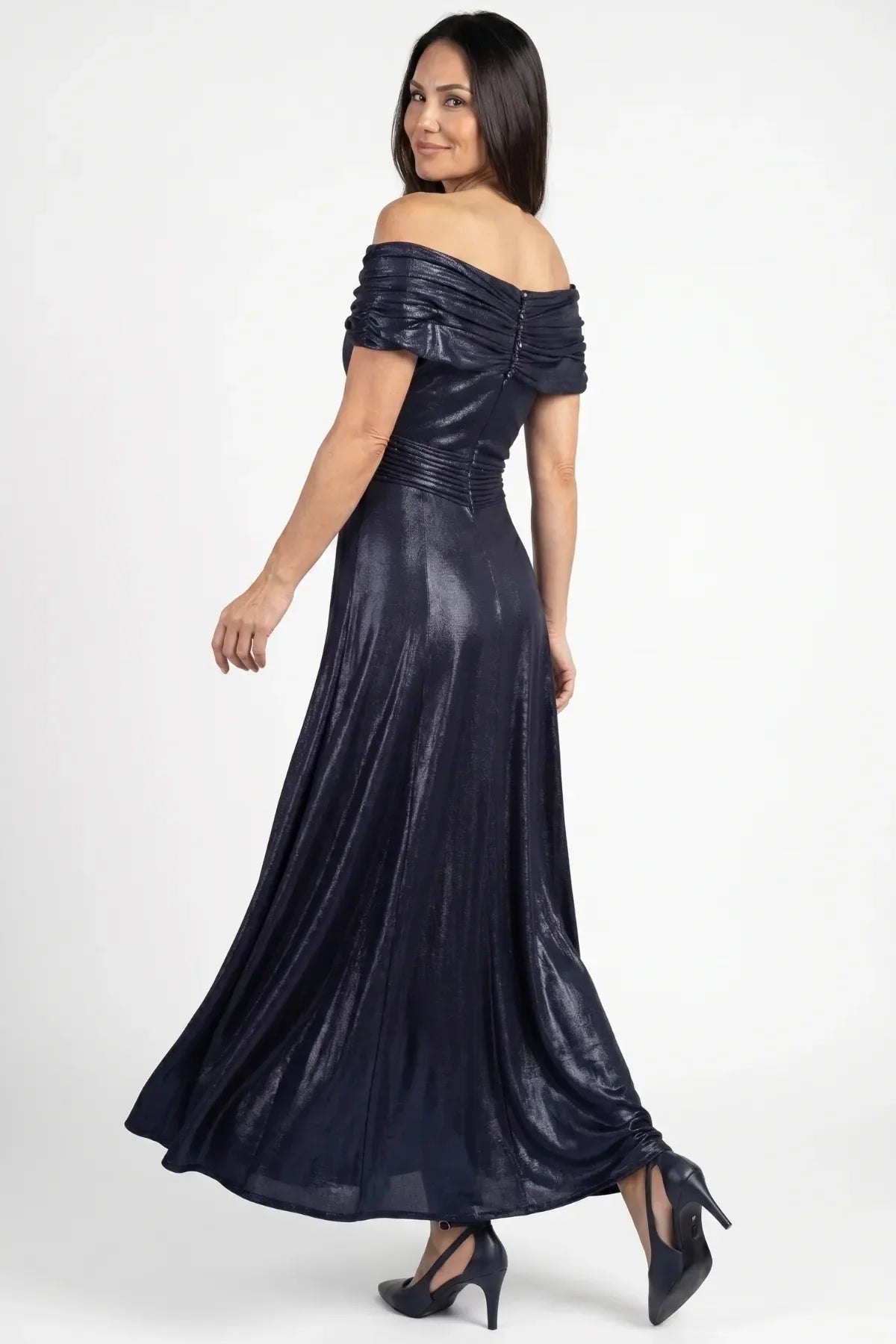 Navy Off-Shoulder Maxi Gown, Iris
